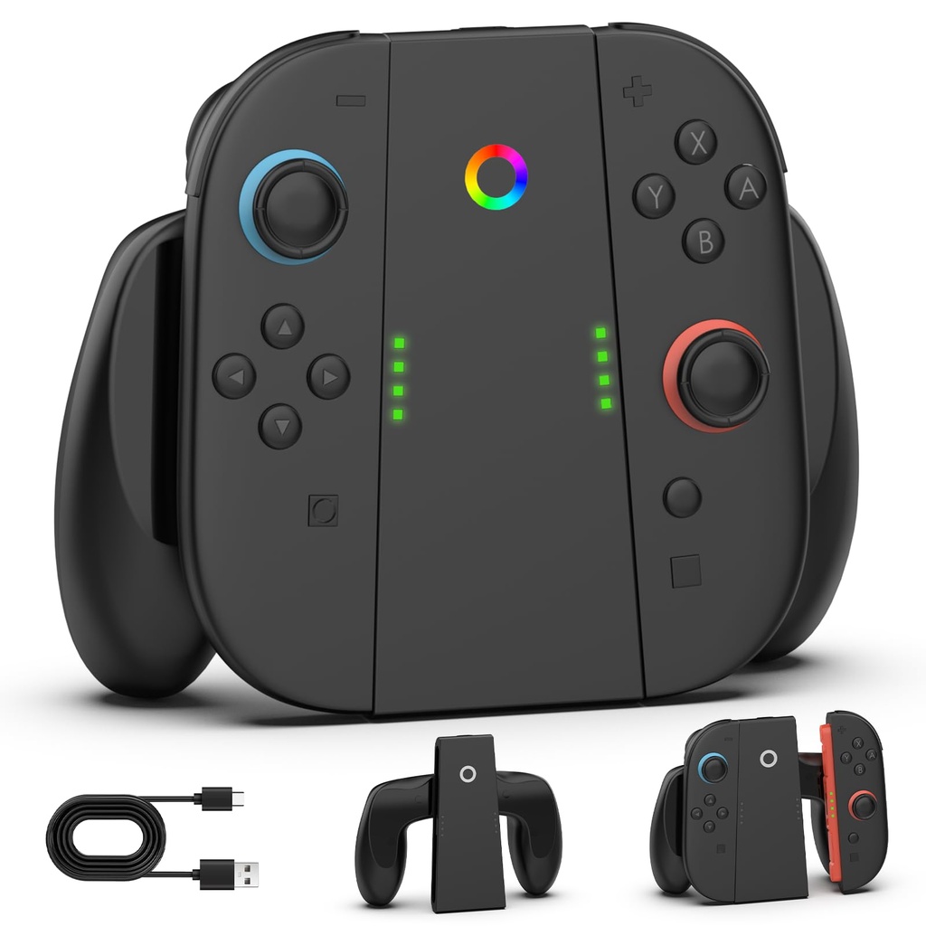 HUIJUCTEHN Charging Grip Compatible with Nintendo Switch 2 Joycon Portable 2-in-1 Comfort 