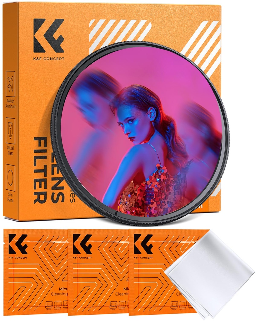 K&F CONCEPT 77mm Bilateral Motion Blur Effect Filter Optical Glass Prism Special Effect 