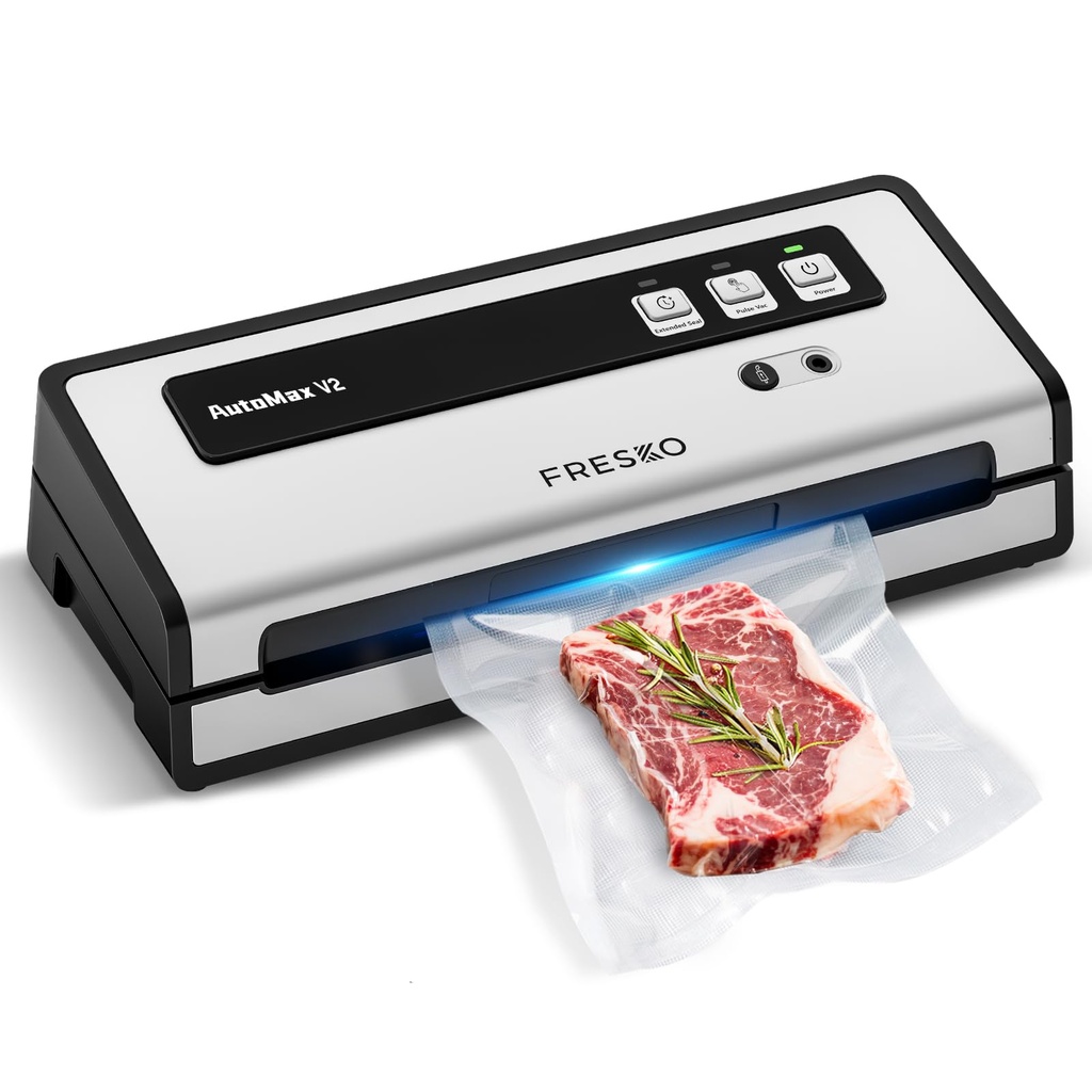 FRESKO Vacuum Sealer Machine for Food, Automatic 140 W Vacuum Sealer with Double Heat Seal