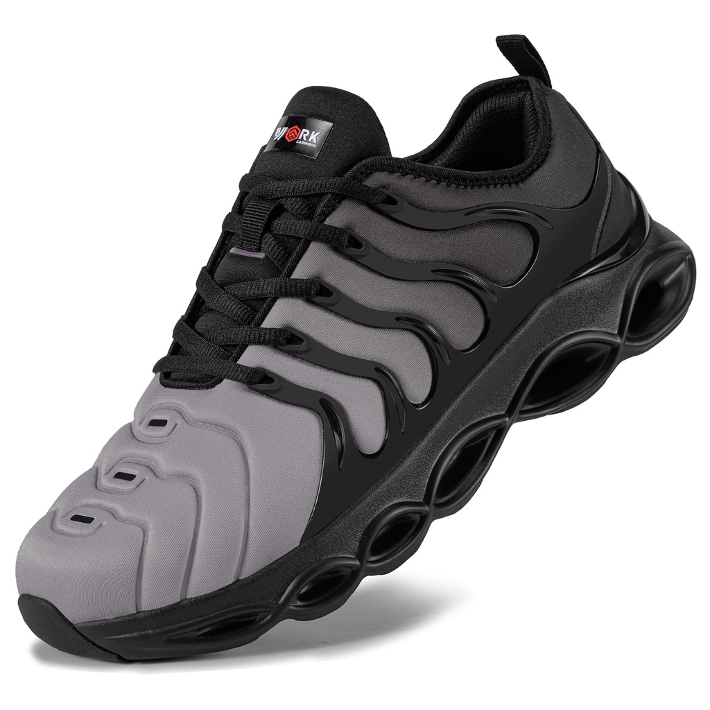 LARNMERN Steel Toe Cap Trainers Mens Safety Trainers Breathable Safety Shoes Comfortable Wo