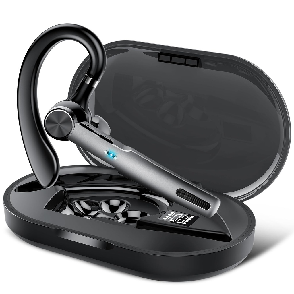 Bluetooth Headset V5.3, Bluetooth Earpiece with CVC8.0 Noise Canceling Mic, 60H Play Time 