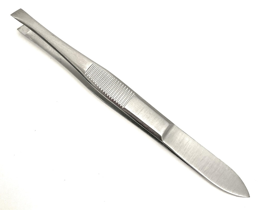 Precision Slanted Eyebrow Tweezers for Men & Women - Stainless Steel, Ideal for Facial Hair