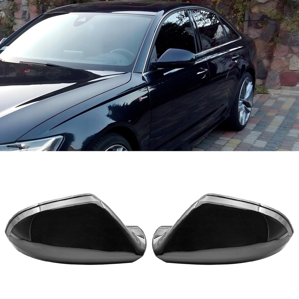 GSRECY Mirror Cover, Pair Exterior Door Side Rear View Wing Mirror Cap Shell Case 