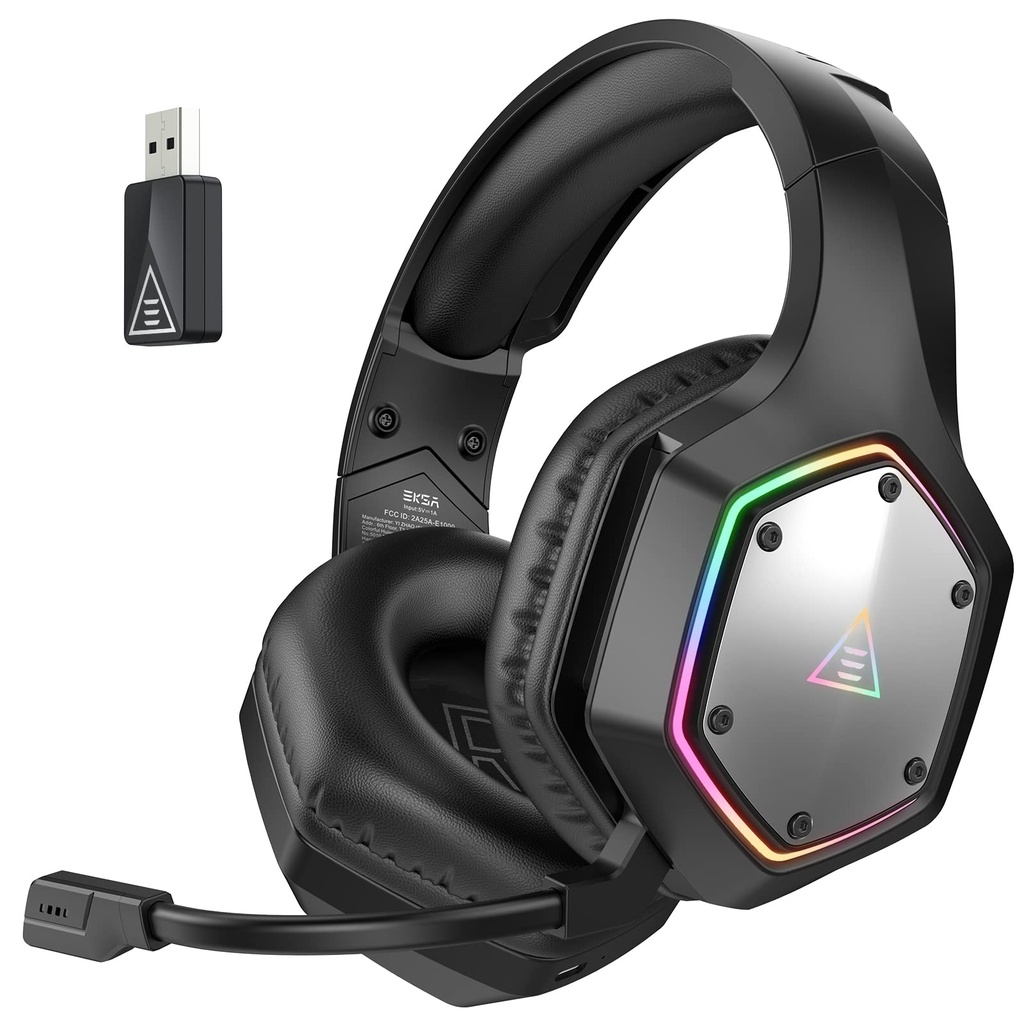 EKSA E1000WT Wireless Gaming Headset for PS5 PS4 PC, 7.1 Surround Sound Gaming Headphones 