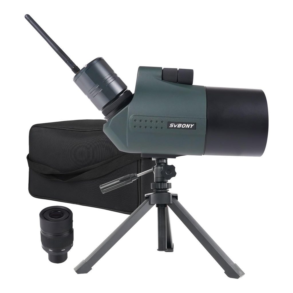 Svbony SV41Pro Mini Mak Spotting Scope with SC001 Camera, 28-84X80mm FMC Dual Speed Foucs