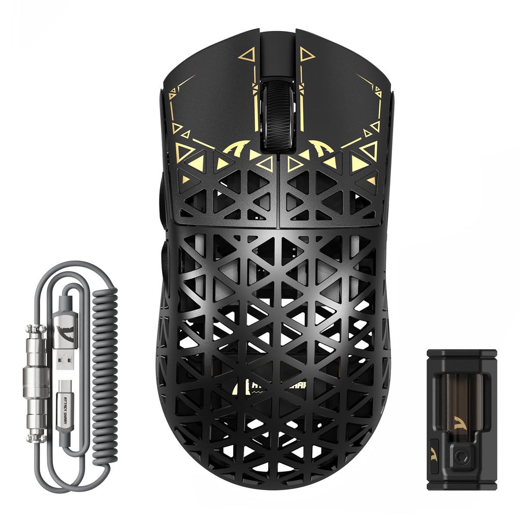 ATTACK SHARK R5 Ultra Carbon Fiber 8000Hz Wireless Gaming Mouse, 39g SUPERLIGHT, 42000DPI