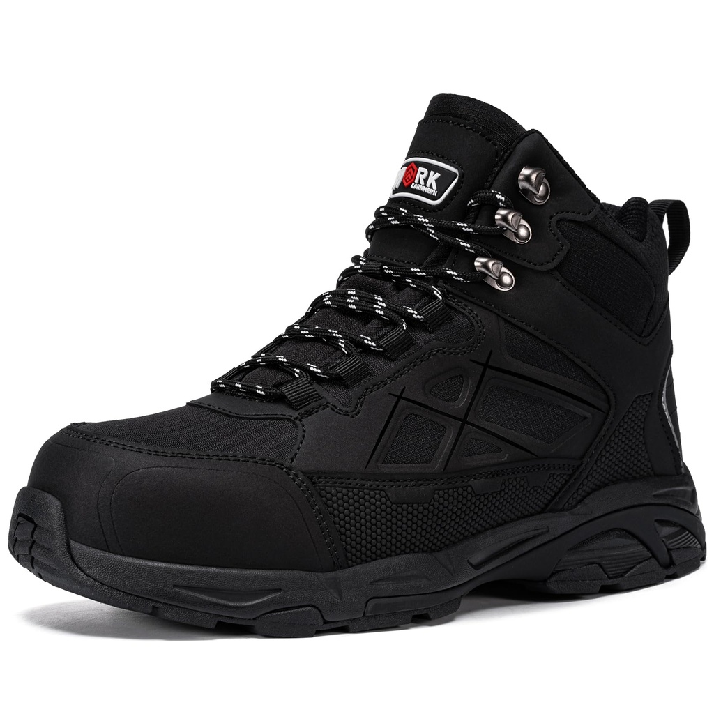 LARNMERN Safety Boots Mens Work Boots SRC Slip Resistant Steel Toe Cap Shoes Antistatic Pun