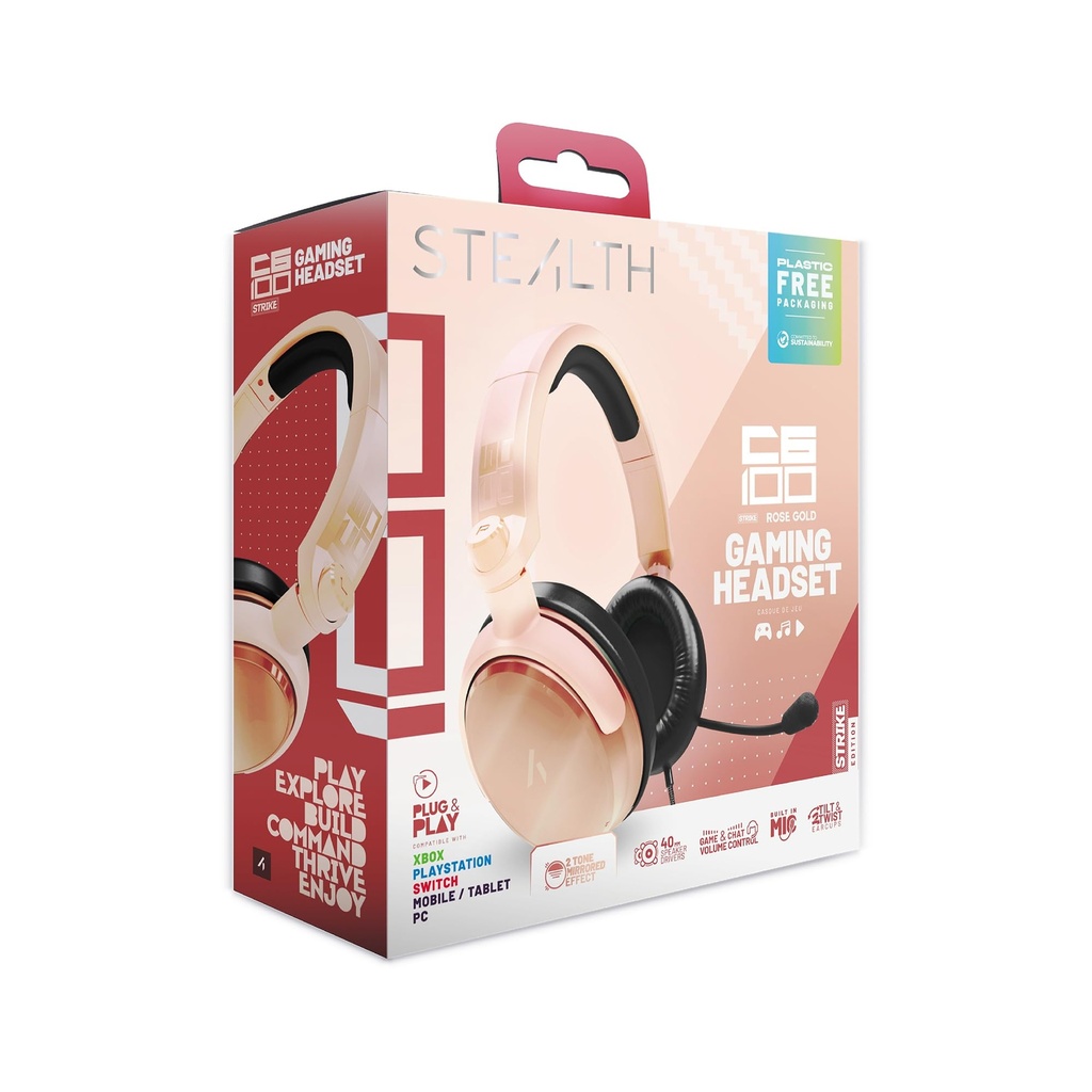 STEALTH C6-100 Gaming Headset Range (Rose Gold)