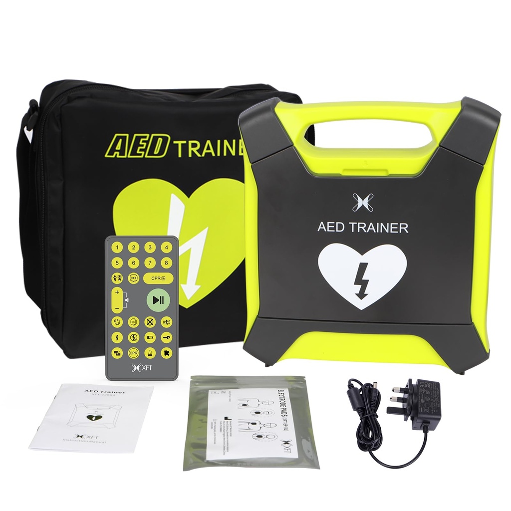 AED Trainer, Rechargeable Defibrillator Trainer with Remote Control, CPR Training Defibrillator