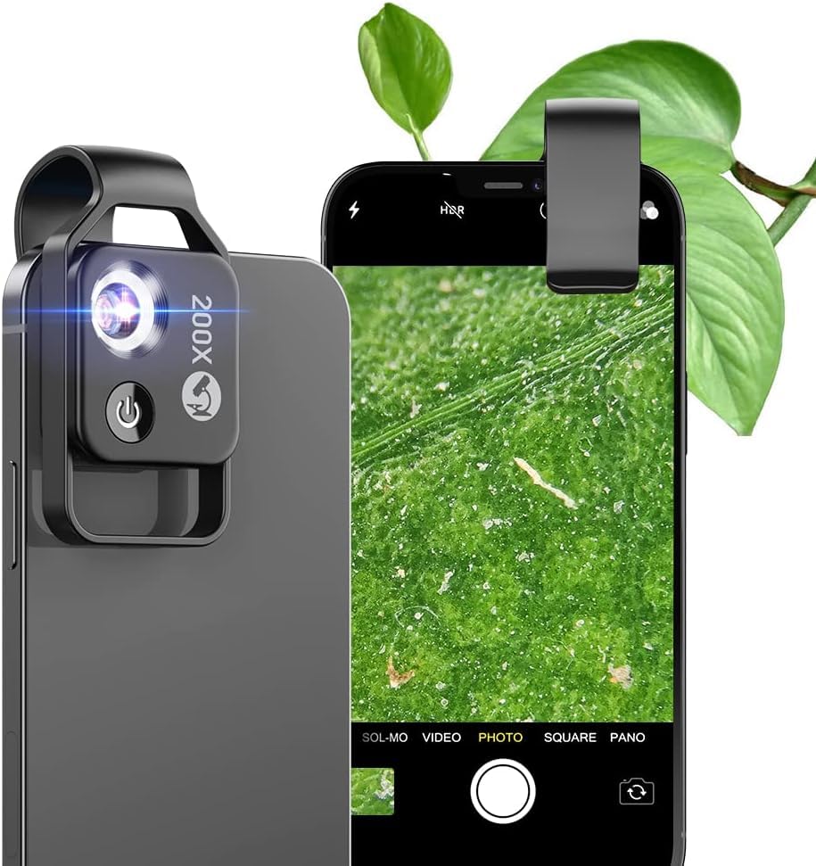 APEXEL 200X Smartphone Microscope,clip on microscope for mobile phone