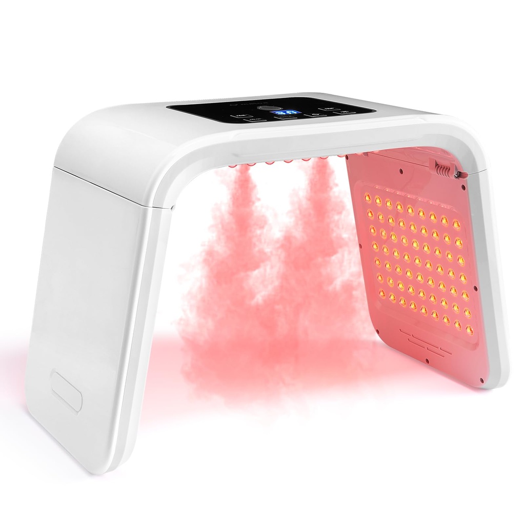 CENBEII LED Face Light Therapy Mask - Spray Function Red Light Mask - 7 Colors and Cycle