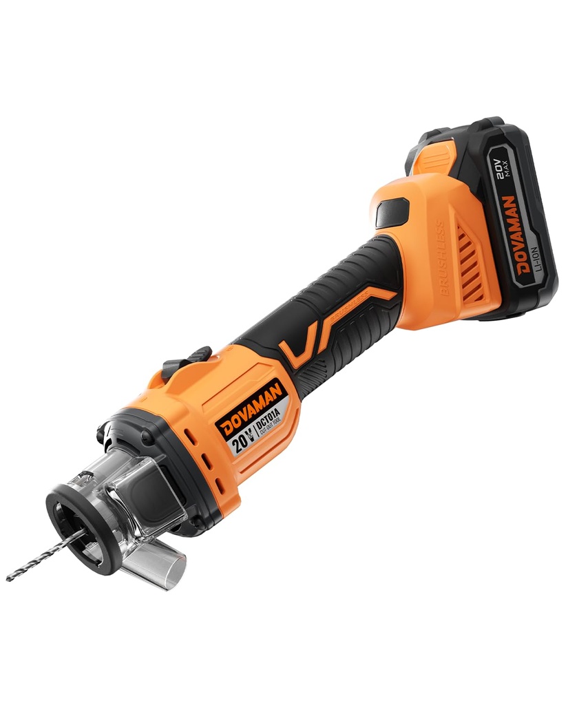 DOVAMAN 20V Max Brushless Cut-Off Saw for Drywall, Max 98% Dust Collection, Cut-Out Tool