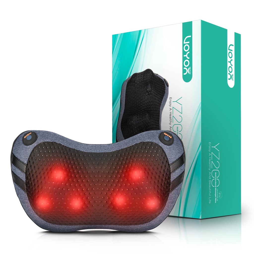 VOYOR-HEALTH Shiatsu Neck and Back Massager with Heat - 3D Kneading Deep Tissue Massage