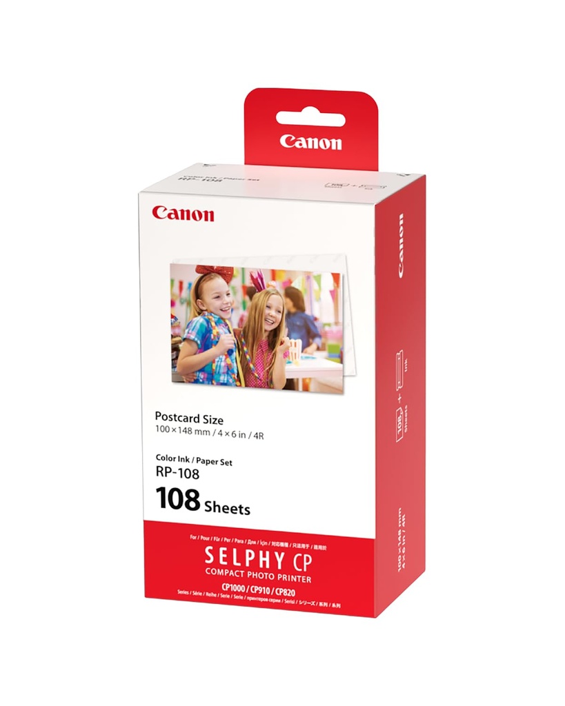 Canon SELPHY RP-108 Ink + Paper Multipack - Genuine Printer Ink Cartridges 2 Pack