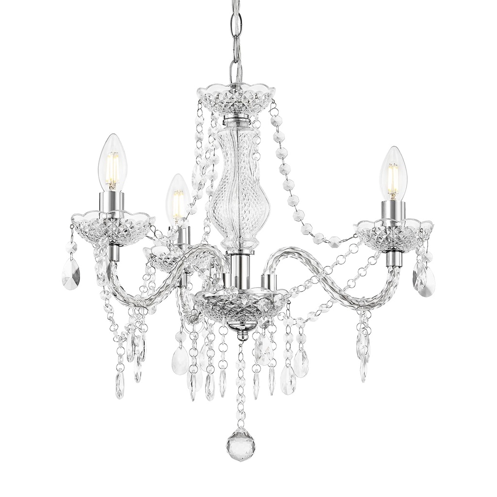 GyroVu Chandelier for Living Room,3 Light Mini Acrylic Pendant Light with Adjustable Chain