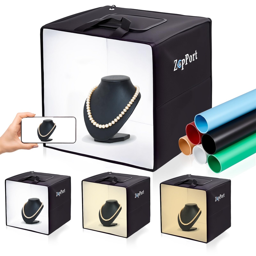 Photo Light Box Photography - 40x40cm (16"x16") Photo Studio Lightbox with 120 LED Lights