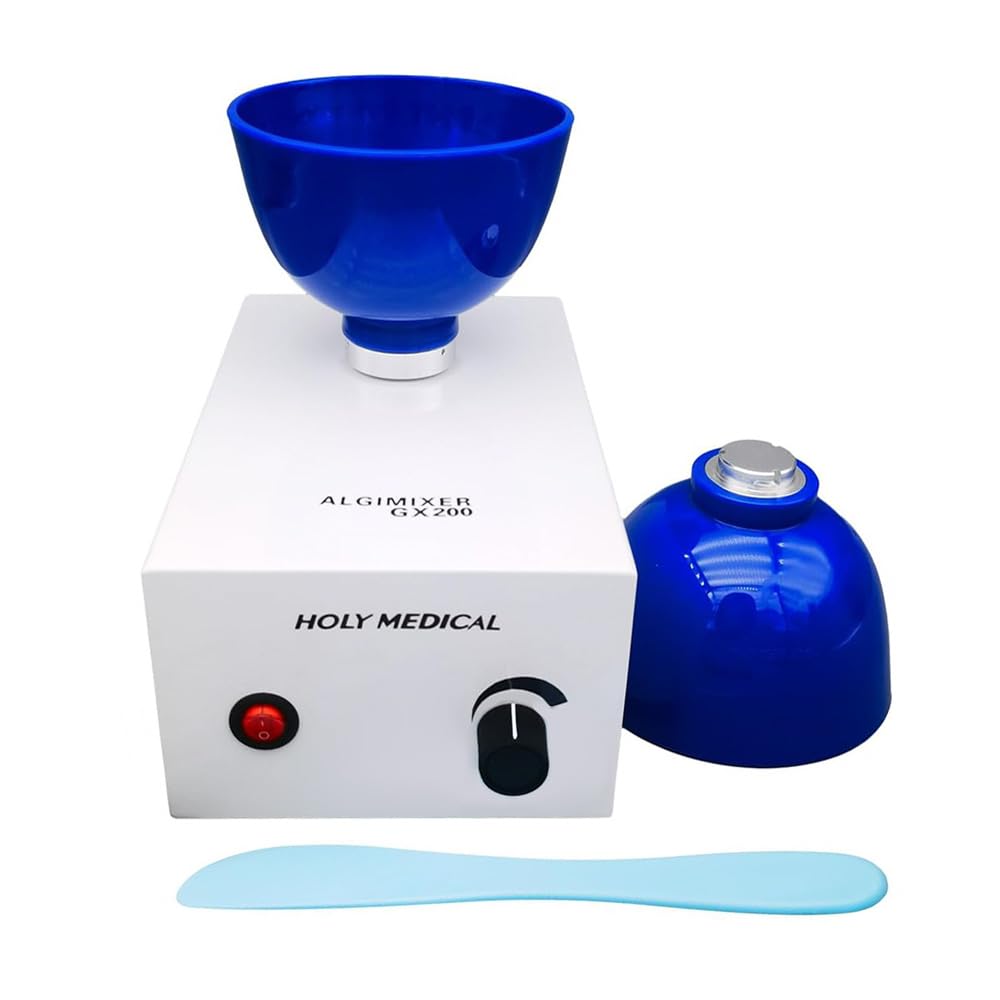 BONEW-Oral Alginate Mixer Mixing Machine Impression Material Mixer + 2 Mixing Bowls + Plastic knife + Foot pedal