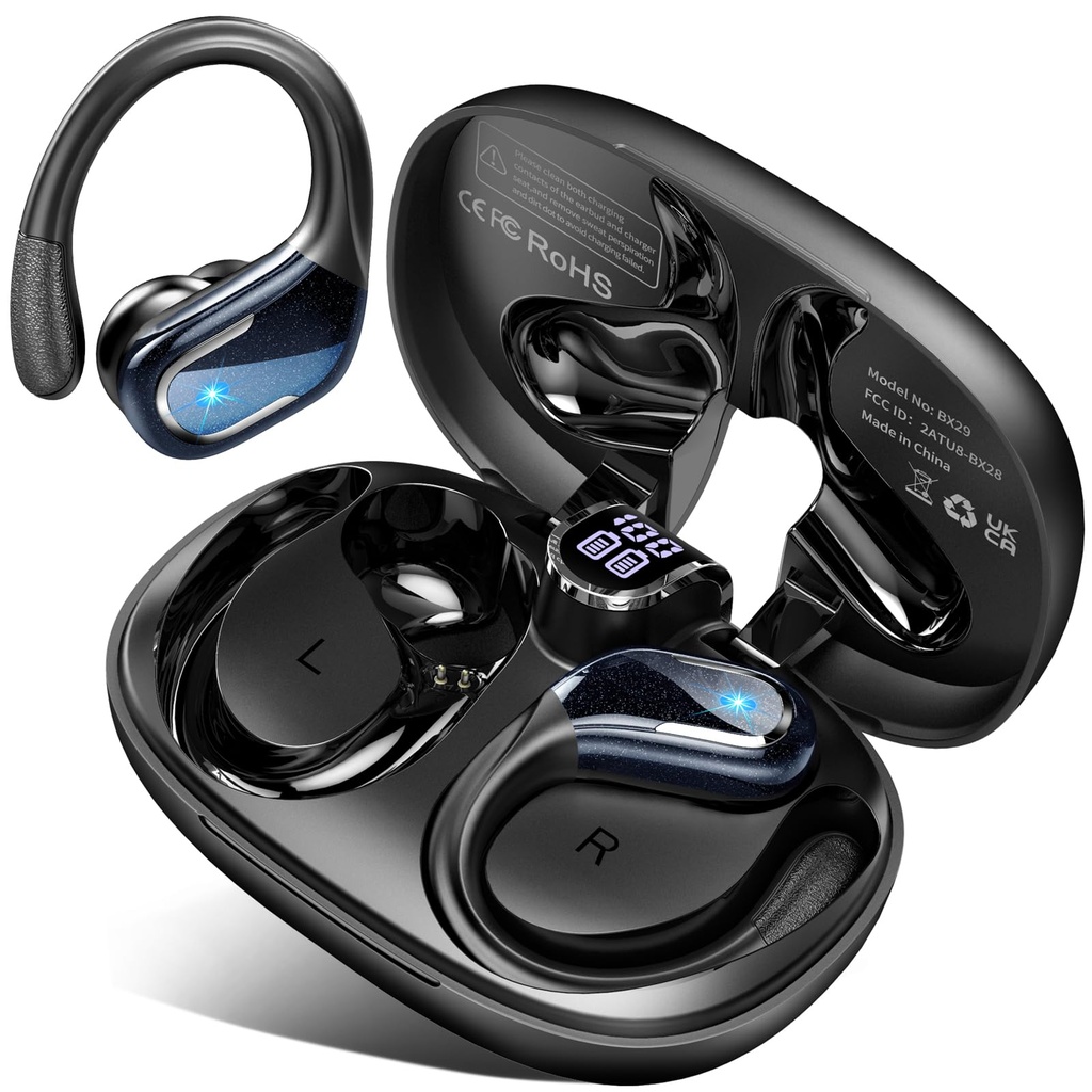 Wireless Earbuds, 2025 Bluetooth 5.4 Headphones Sport, 75H Stereo Wireless Earphones 