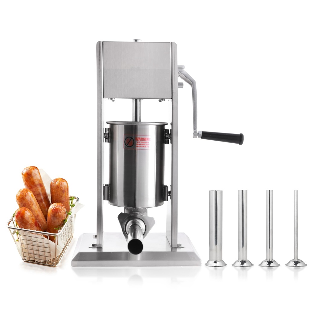 Hakka 3L/7Lb Sausage Maker,2 Speed Stainless Steel Vertical Sausage Stuffer Machine with Fo