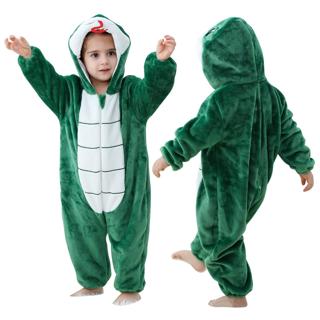 COOKY.D Baby Flannel Cartoon Hooded Romper Zipper Toddler Playsuits Outfits Infant Boys Girl
