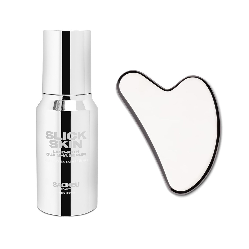 Sacheu Gua Sha Starter Kit with Slick Skin Oil Ã¢Â€Â” Face Gua Sha for Enhanced Lymphatic D