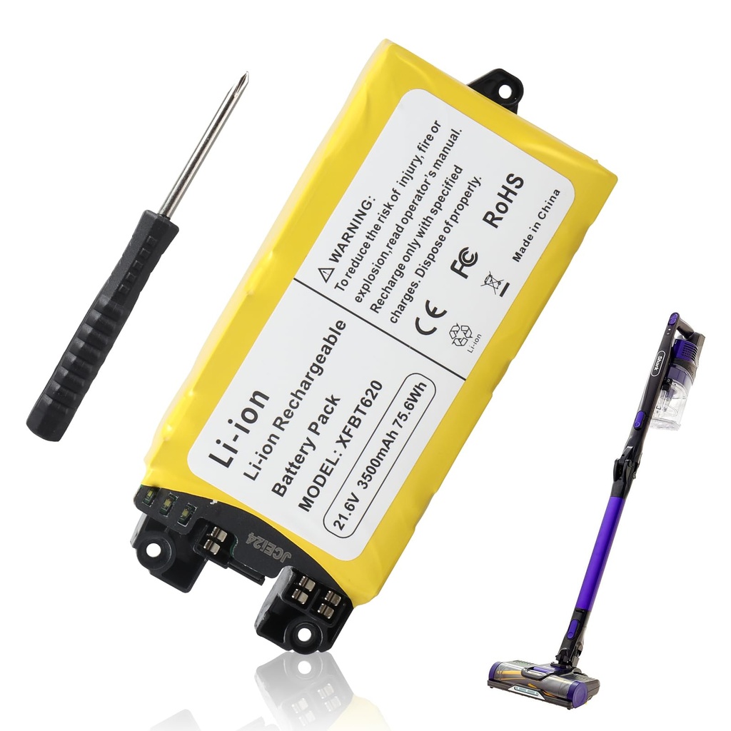 21.6V 3500mAh XFBT620 Replacement Battery Compatible with Shark IX140 IX140H IX141 IX142 IZ