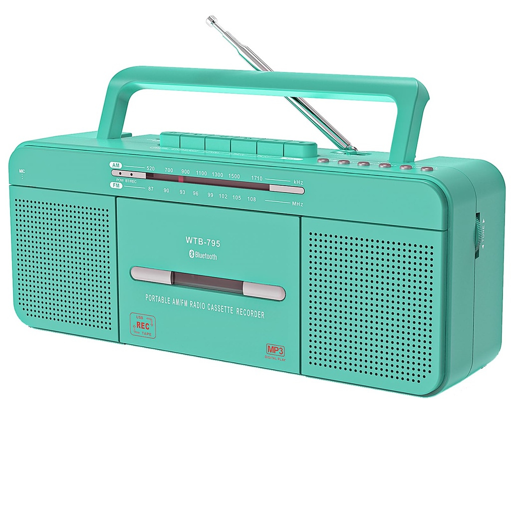 Vintage Cassette Player Recorder, Portable Tape Player with USB/Bluetooth/AM/FM Radio Stere