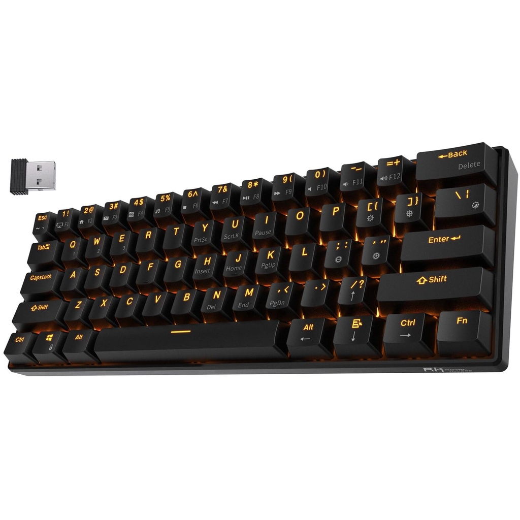 RK ROYAL KLUDGE RK61 Wireless 60% Triple Mode BT5.0/2.4G/USB-C Wired Mechanical Gaming Keyb