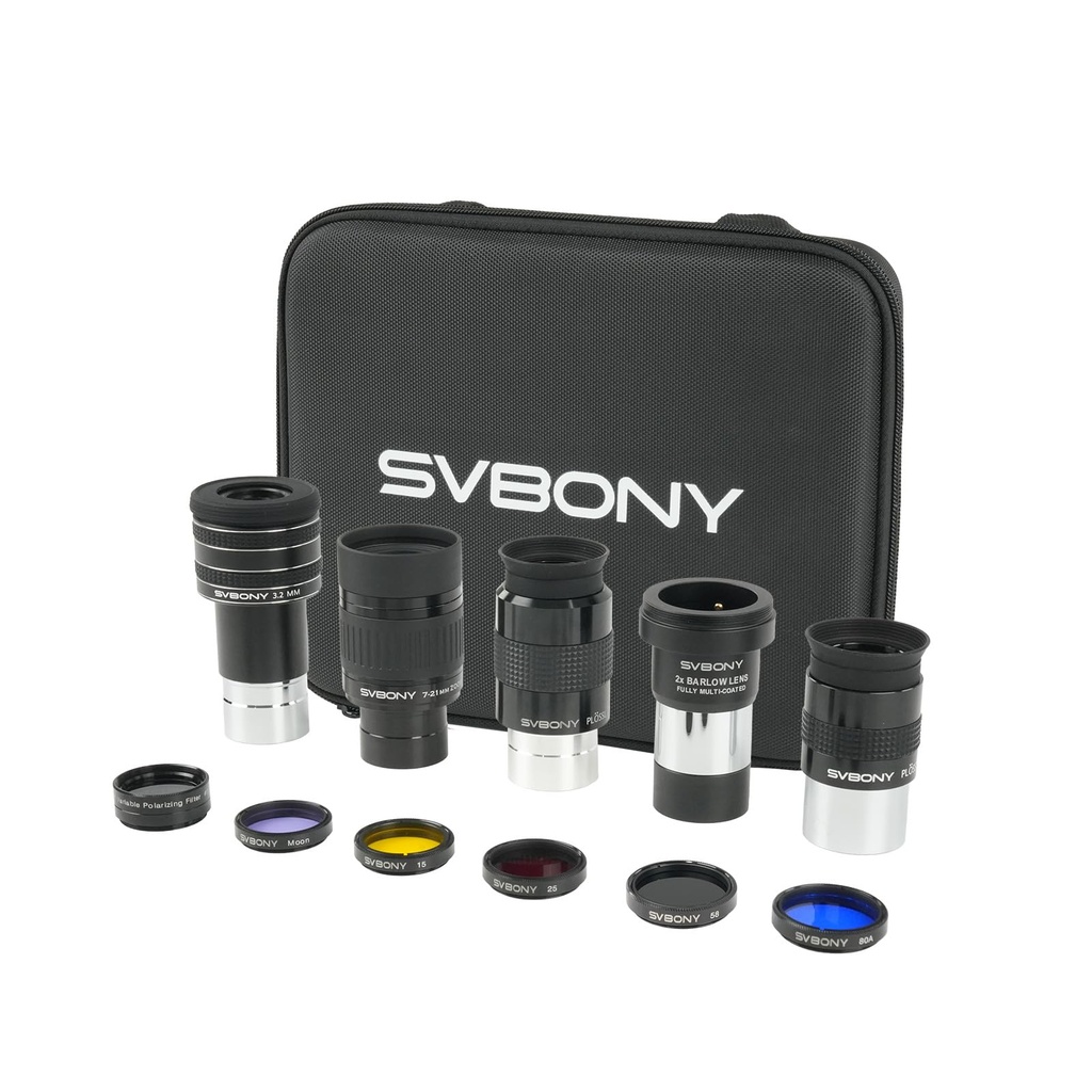 Svbony SV233 Telescope Accessory Kit for Adults, 7-21 mm Zoom EyepieceÃ¯Â¼ÂŒ3.2 mm 58Ã‚Â°,