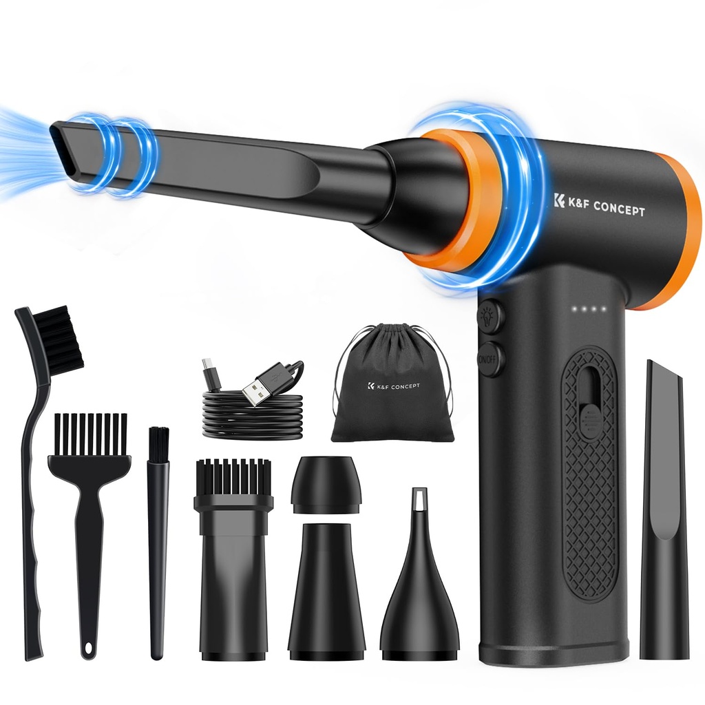 K&F Concept Electric Blower with LED Light, Powerful Compressed Air Wind | Brushless Motor