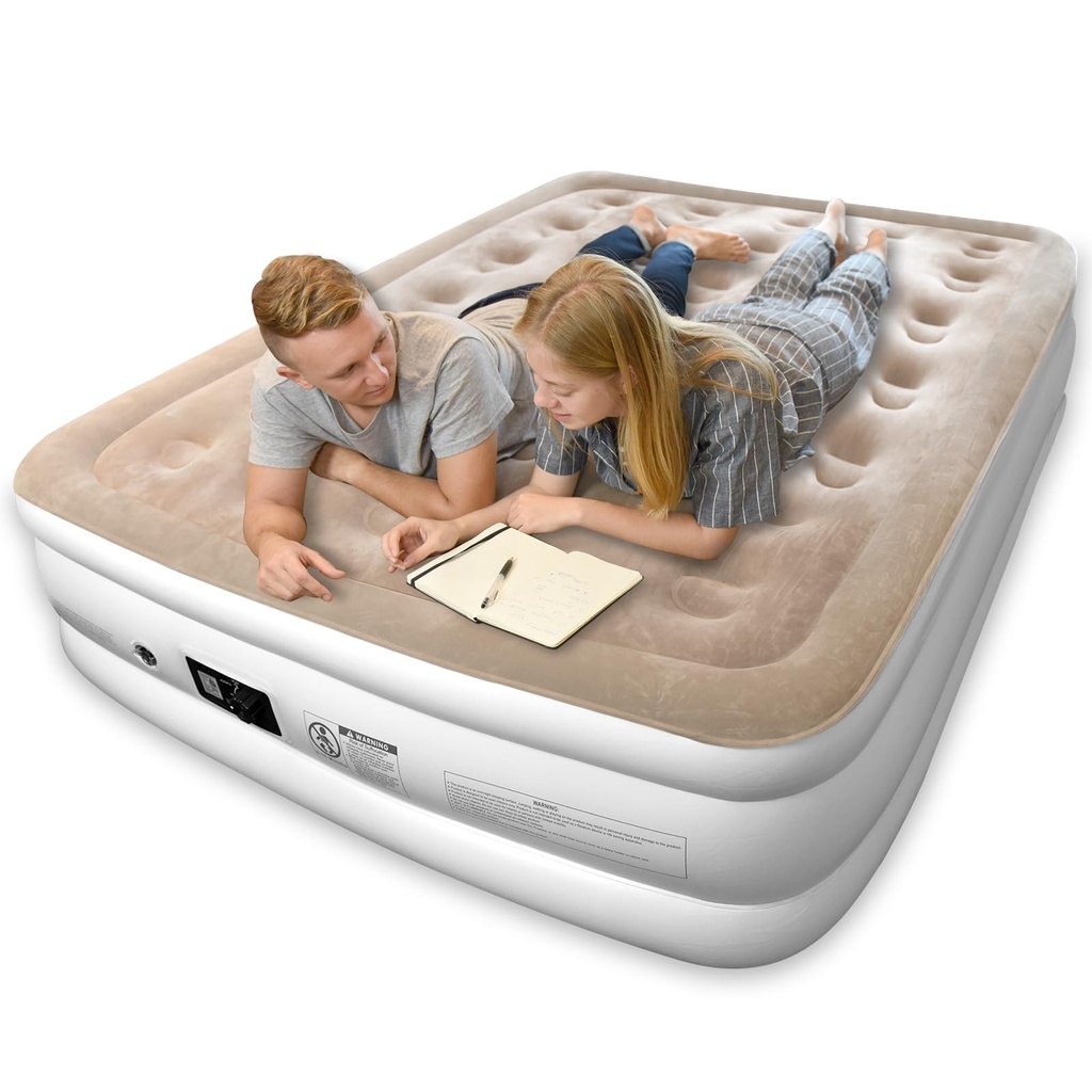 Cotabaty Queen Air Mattress with Built-in Electric Pump, 18" Raised Self-Inflating Air Bed