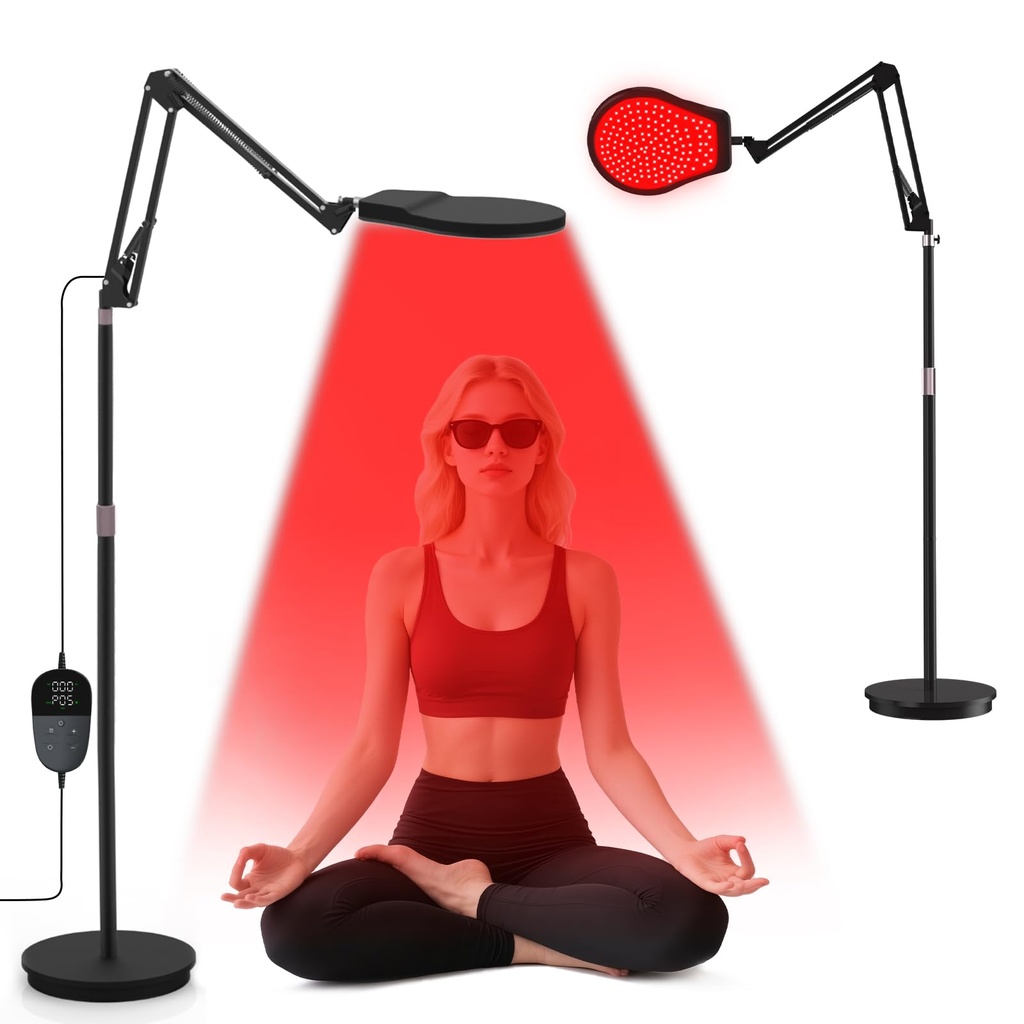 Relhafethy Red Light Lamp with Floor Stand, 660nm Red Light & 850/940nm Infrared Light