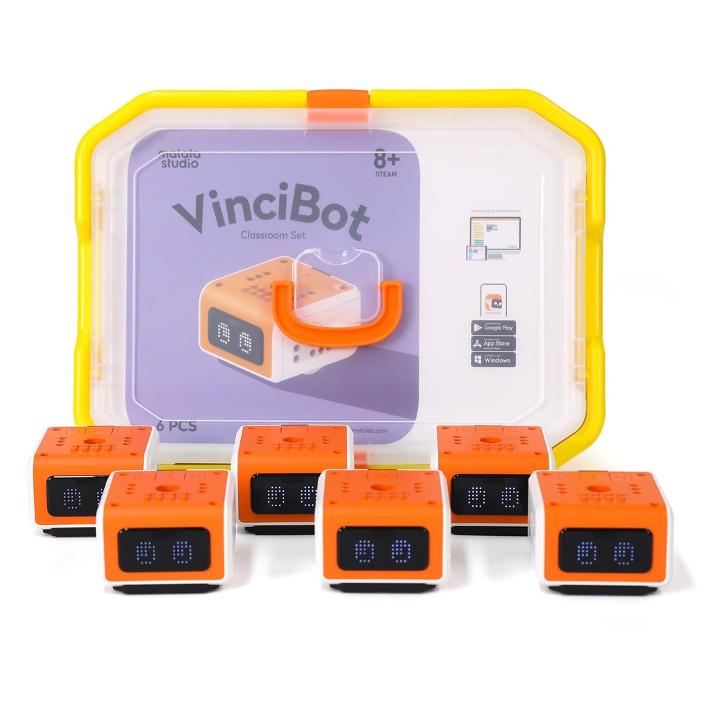 MatataStudio VinciBot Coding Robot Set Kids Ages 8-12 Includes 6pcs of VinciBot Programmabl