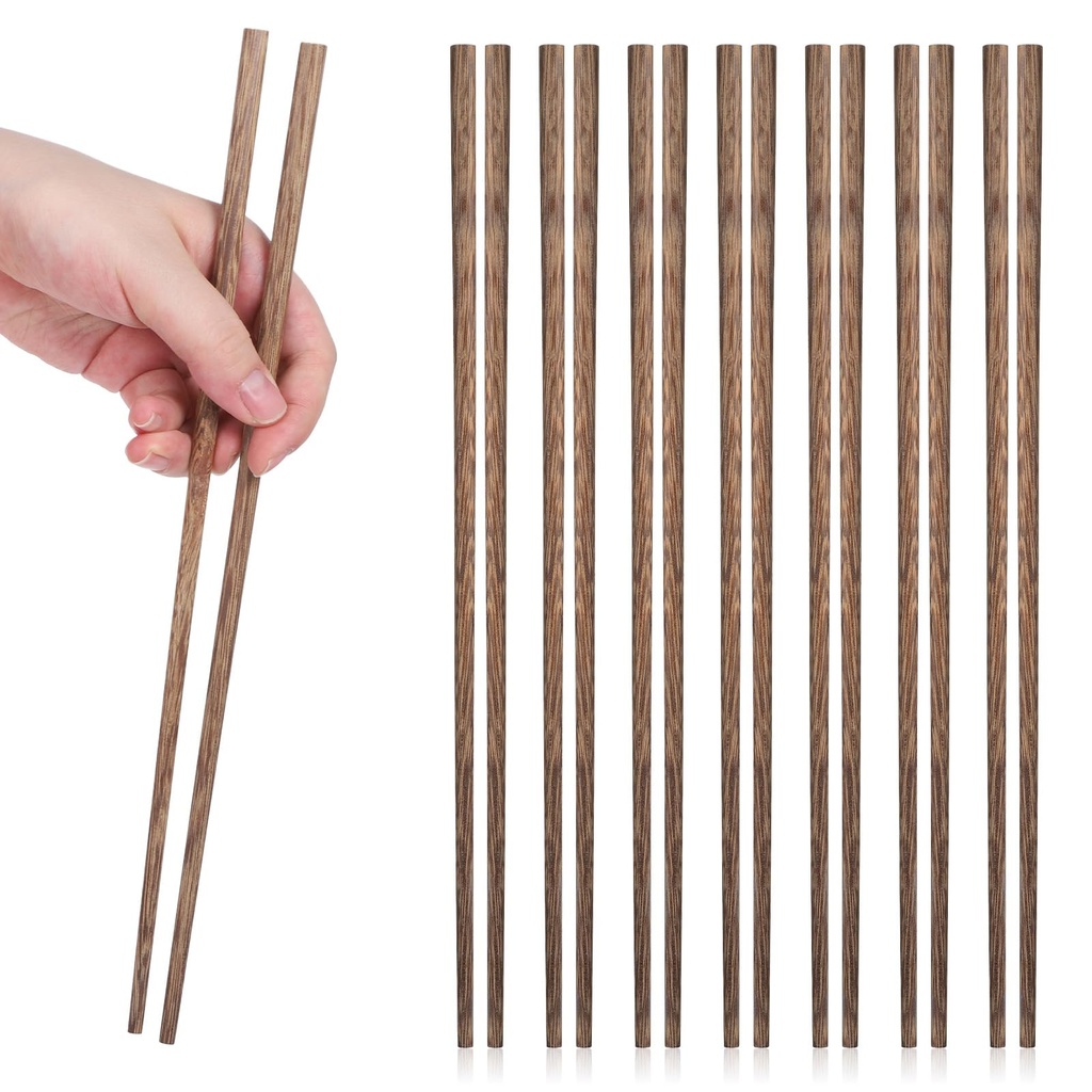 8 Pairs Reusable Cooking Chopsticks, 12 Inch Extra Long Chop Sticks for Magic Wand Making,