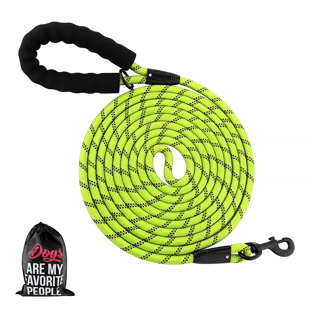 Plutus Pet Long Rope Dog Lead, With Comfortable Padded Handle, Reflective Nylon Heavy Duty