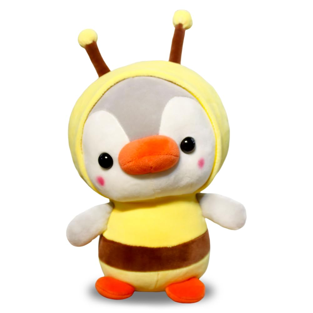LGWJHCY 25 cm Penguin Soft Toy Plush Toy, Bee Outfit Cute Costume Plush Toy, Soft Penguin B