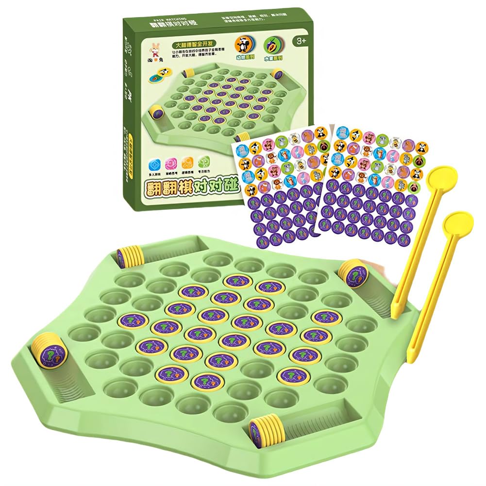 CTALBFF 1 Set Animal Flip Chess Memory Game, Easy Matching Chess Board Game, Interactive Fu