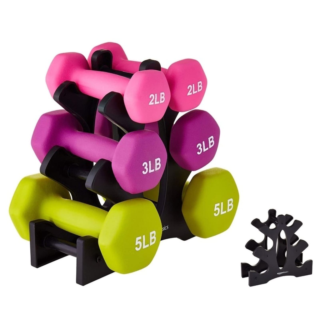 EIMSOAH 3 Tier Triangular Dumbbell Rack the Stand(Dumbbells Not Included), 23x22.5x8.5cm We