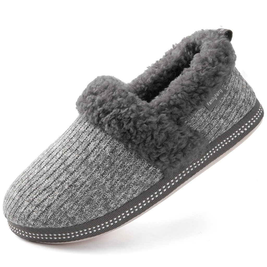 FamilyFairy Ladies Fluffy Slippers Warm Memory Foam House Slippers for Women Cosy Indoor Gr
