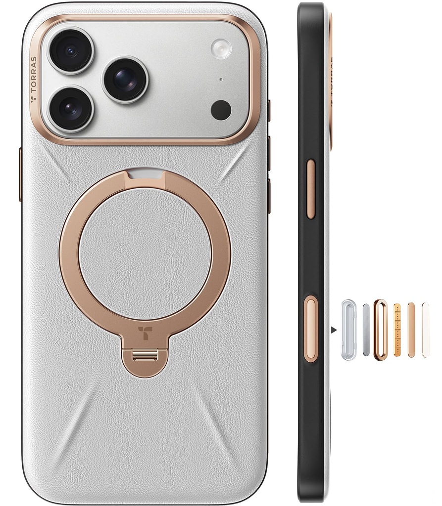 TORRAS 360Ã‚Â° Ostand Q3 VegSkin for iPhone 17 Pro Case with Magsafe, 12FT Military Grade P