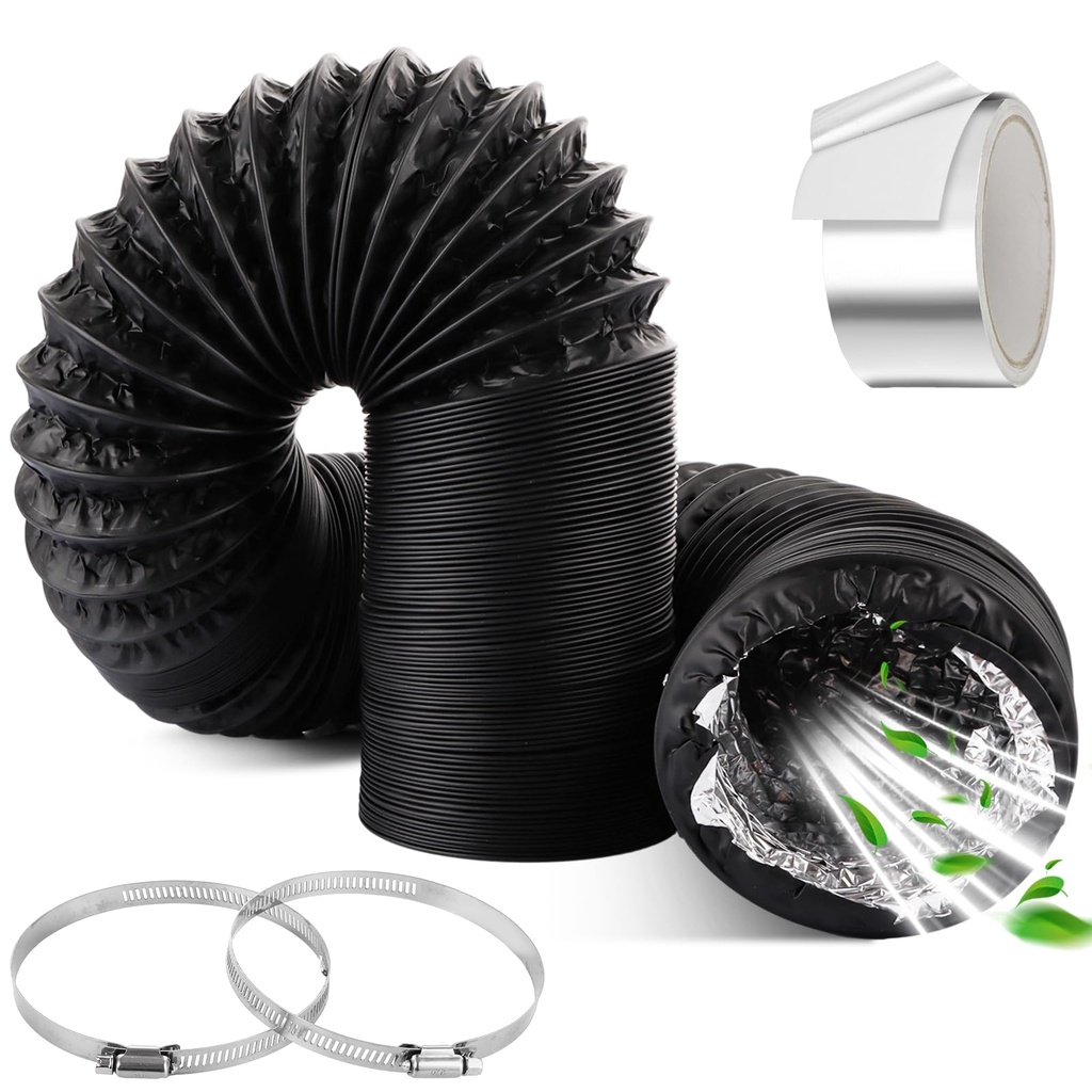 AKOLAFE 16FT (5m) Tumble Dryer Vent Hose Flexible 150mm Ducting 6Inch Aluminum Tumble Dryer
