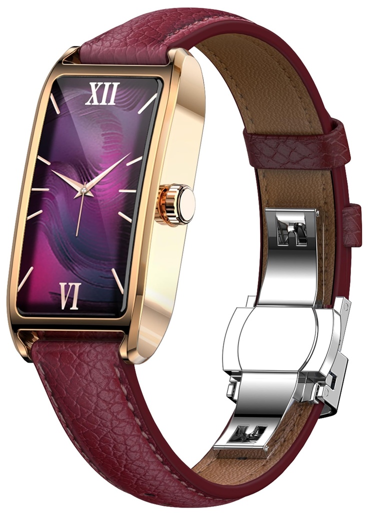 Fitness Tracker for Women Ladies Fitness Watch Dressy Leather Strap Alloy Case Luxury Fashi