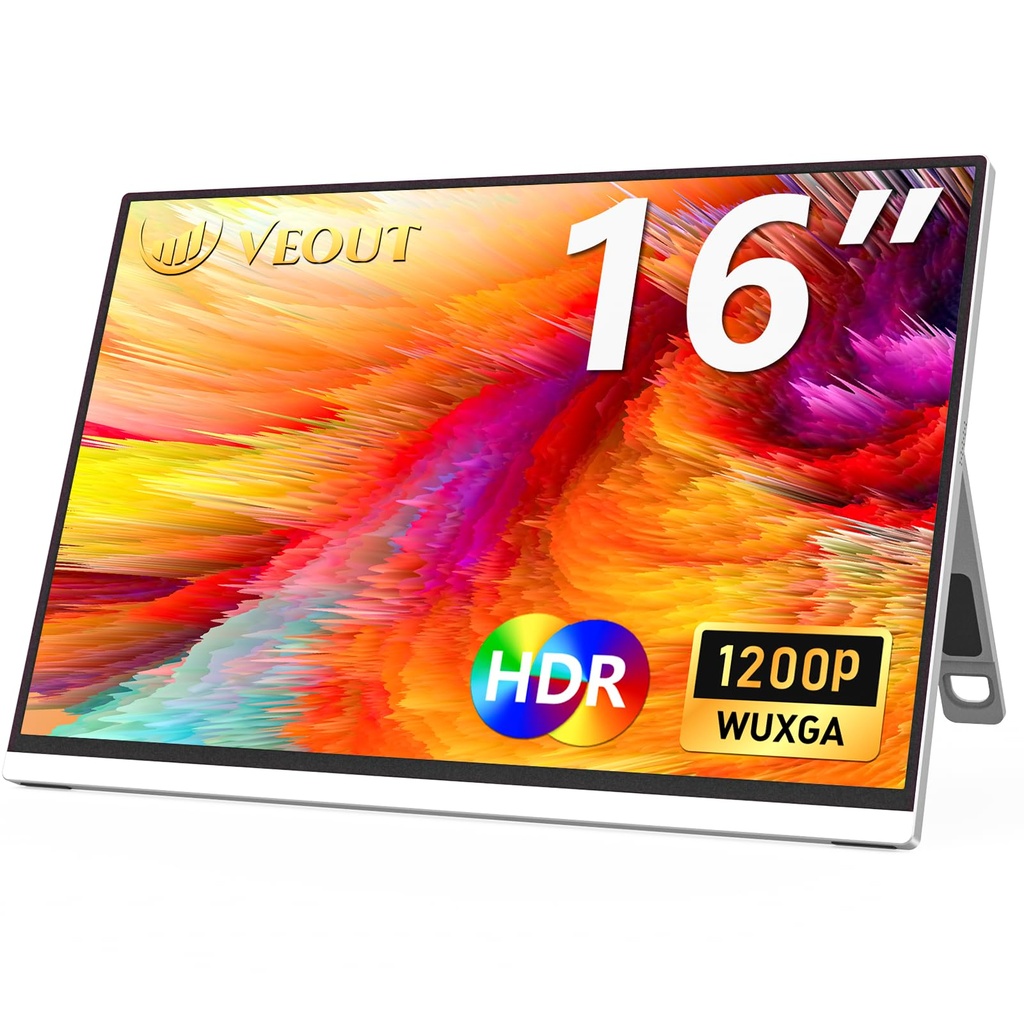 Veout 16" Portable Monitor, 1920ÃƒÂ—1200P 2K IPS Portable Laptop Monitor with USB-C, HDMI G