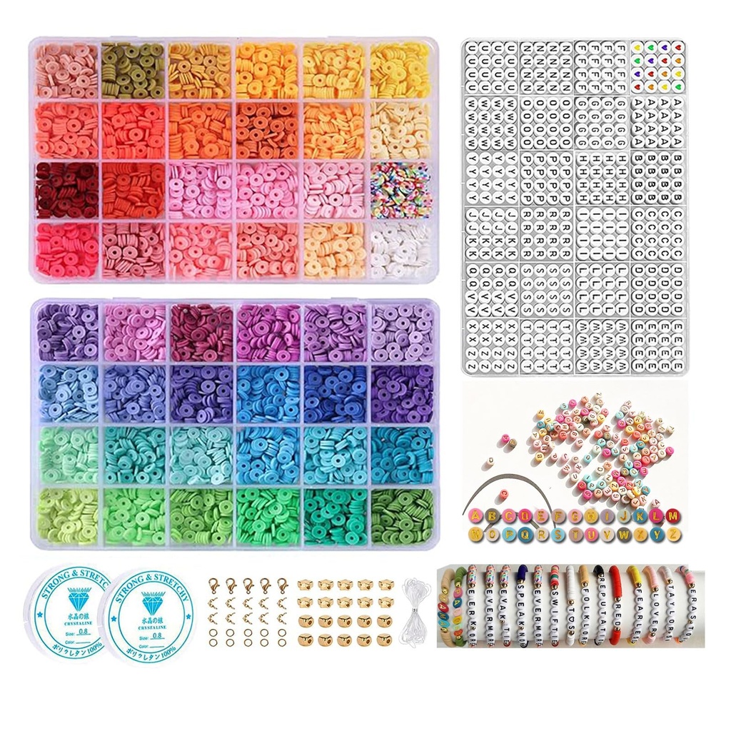 Duzziyyaa Friendship Bracelet Making kit,3 Boxes Clay Beads,Bracelet Making Kit, 48 Colors