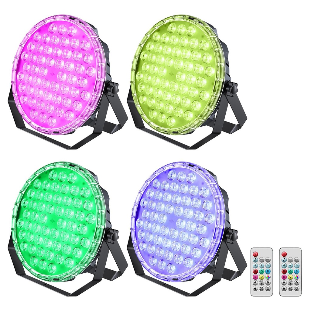 BETOPPER 54 x 1W LED Par Can Lights, RGB 3-in-1 DJ Stage Lights with Remote Control, DMX512