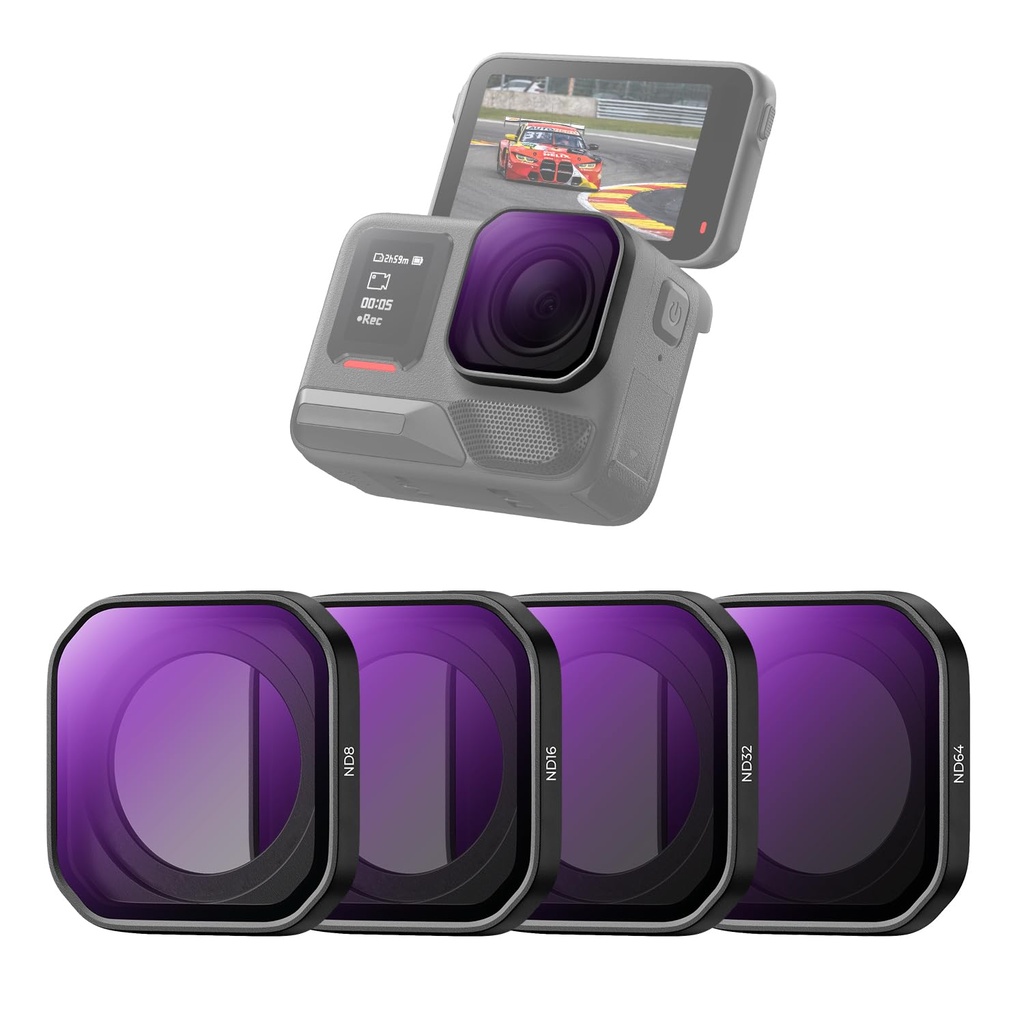 K&F Concept 4-Pack ND8, ND16, ND32, ND64 Filters Compatible with Insta360 Ace Pro 2, Enhanc