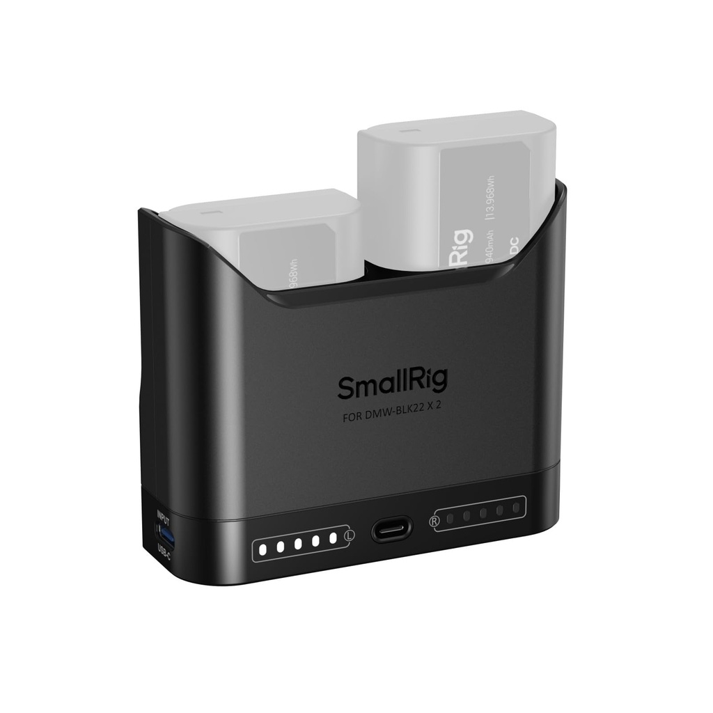 SMALLRIG DMW-BLK22 Battery Charger for Panasonic, 2h Dual Slot Camera Charger with 22.5W US