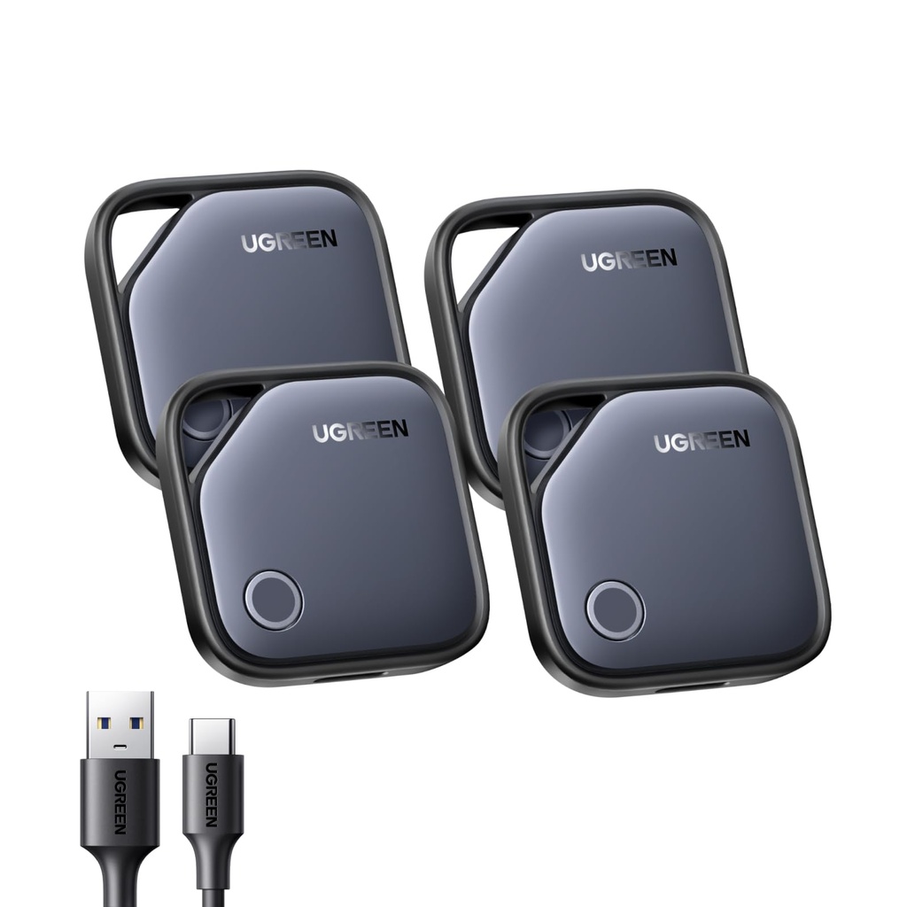 UGREEN FineTrack (4 Pack) supports USB C Charging, Compatible with Apple Find My (iOS only)