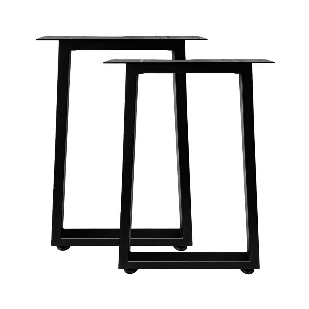 Jahof Metal Table Legs 70 cm, Trapezoidal Frame with Adjustable Feet, Heavy Duty Industrial