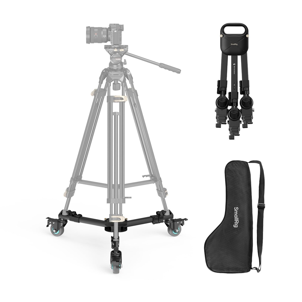 SMALLRIG Quick-Lock Photography Heavy Duty Tripod Dolly, Heavy Duty with 3" Rubber Wheels,